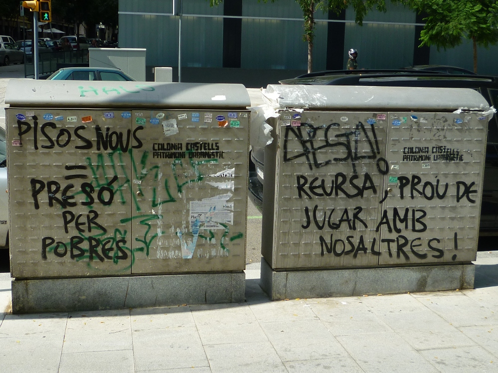 Pintades en contra de la destrucció de la colònia Foto: Moisès Jordi