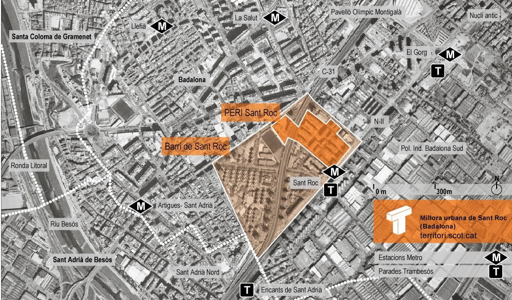 Millora urbana de Sant Roc (Badalona) 2015-1 Mapa: Montse Ferrés